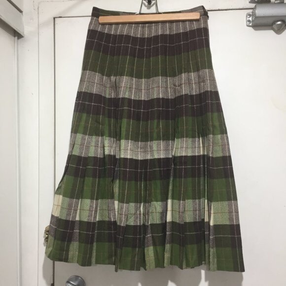 VINTAGE IN 'N OUTER PLEATED PLAID MIDI SKIRT SIZE 28 - Picture 2 of 6
